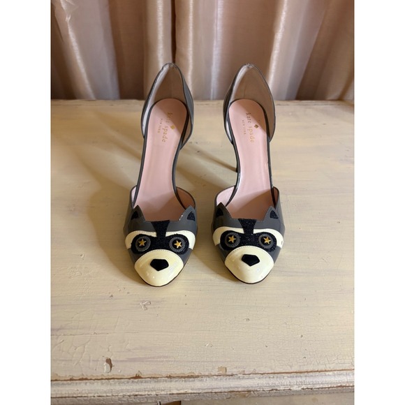 Kate Spade New York Women's Size 8.5 "Raccoon Face" D'Orsay Pumps – Made in Ital - Picture 1 of 9